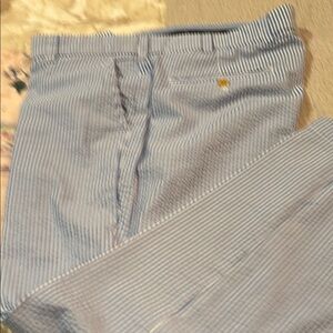 Men's Blue Striped Seersucker pant